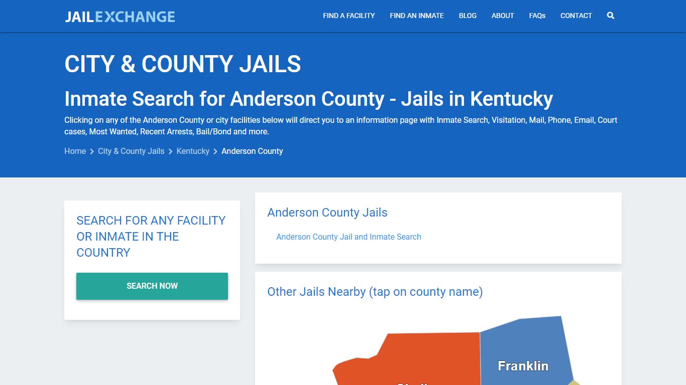 Inmate Search for Anderson County | Jails in Kentucky - Jail Exchange